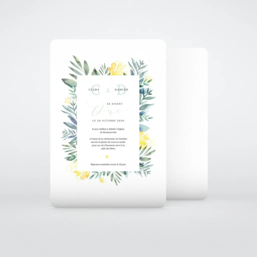 Faire-part Mariage Champêtre^Planet cards Instant Nature