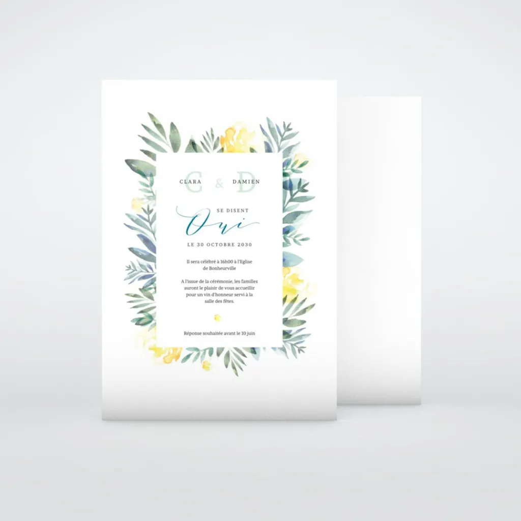 Faire-part Mariage Champêtre^Planet cards Instant Nature