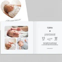 Faire-part Naissance Garçon^Planet cards Joli cœur et picto