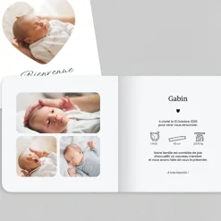 Faire-part Naissance Garçon^Planet cards Joli cœur et picto