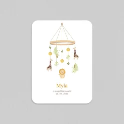 Faire-part Naissance Animaux | Faire-part Naissance Fille^Planet cards Joli Mobile Savane