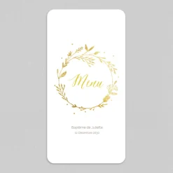 Menu Baptême^Planet cards Jolie Couronne Dorée