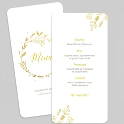 Menu Baptême^Planet cards Jolie Couronne Dorée