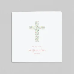 Faire-part Confirmation^Planet cards Jolie Croix Champêtre