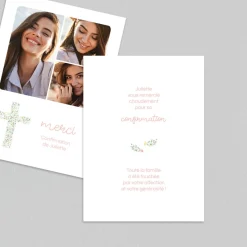 Carte Remerciement Confirmation^Planet cards Jolie Croix Champêtre