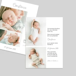 Faire-part Naissance Fille^Planet cards Jolie Typo et Pictos