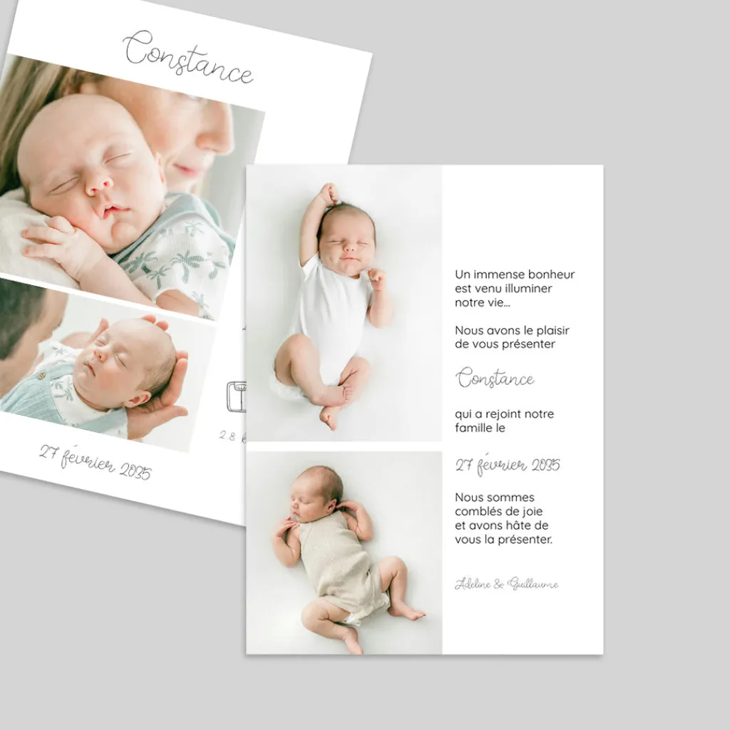 Faire-part Naissance Fille^Planet cards Jolie Typo et Pictos