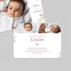 Carte Remerciement Naissance Fille^Planet cards Jolies fleurs des champs