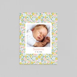 Créations En Collaboration | Faire-part Naissance Fille^Planet cards Jolies Fleurs Liberty