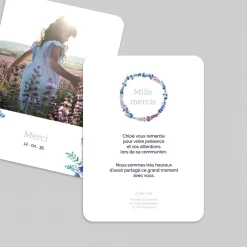 Carte Remerciement Communion^Planet cards Jolis Delphiniums