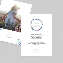 Carte Remerciement Communion^Planet cards Jolis Delphiniums