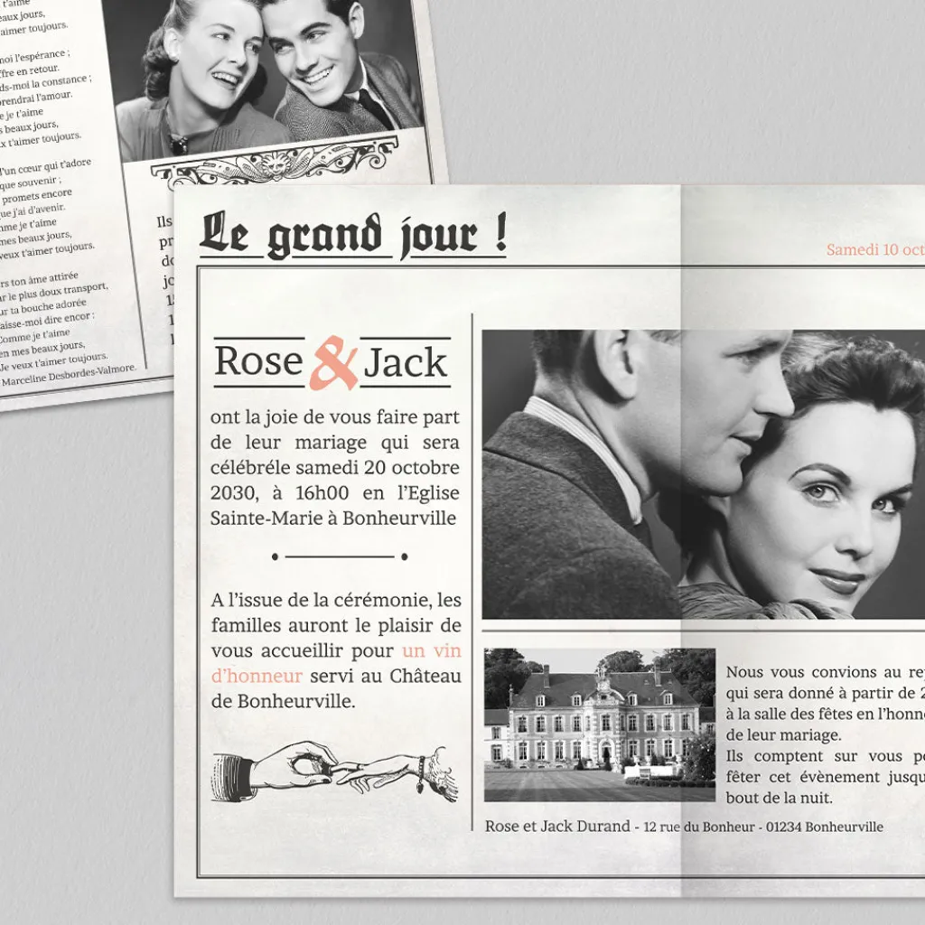Faire-part Mariage Original | Gamme Complète^Planet cards Journal ancien