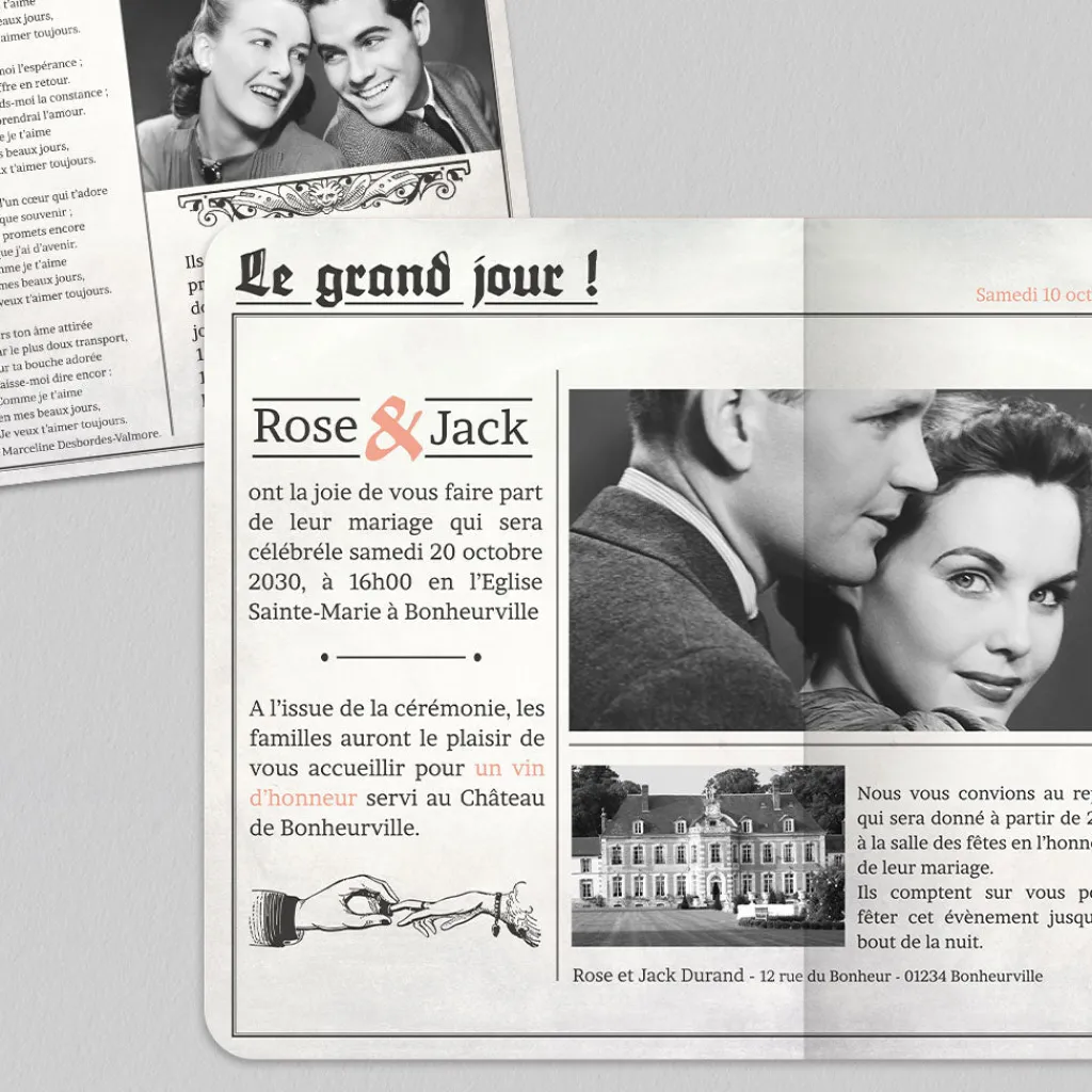 Faire-part Mariage Original | Gamme Complète^Planet cards Journal ancien