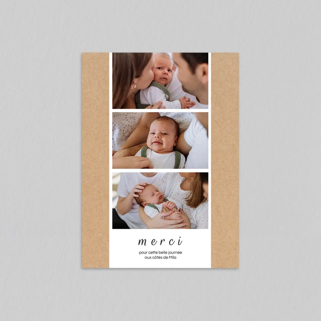 Carte Remerciement Baptême Photo^Planet cards Journée en Famille