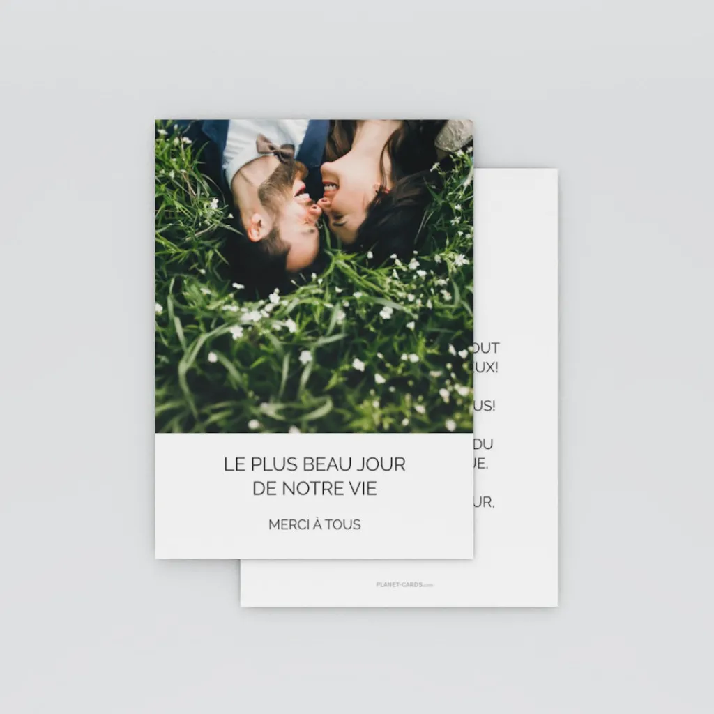 Carte Remerciement Mariage Champêtre^Planet cards Journée Merveilleuse