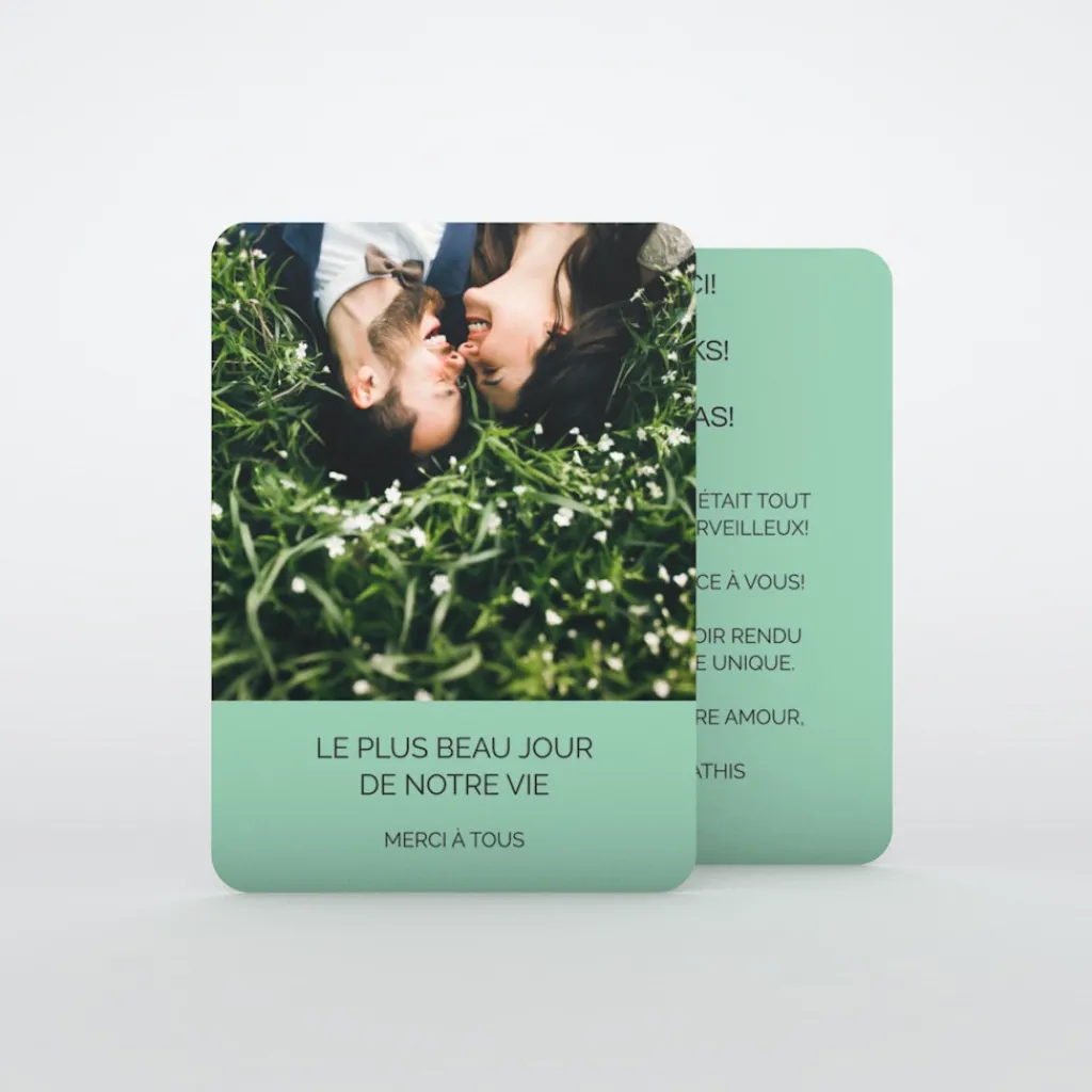 Carte Remerciement Mariage Champêtre^Planet cards Journée Merveilleuse