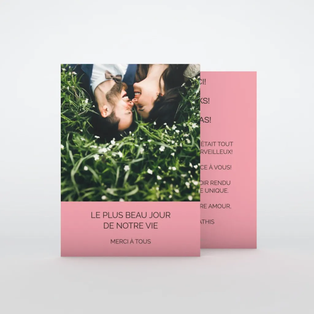 Carte Remerciement Mariage Champêtre^Planet cards Journée Merveilleuse