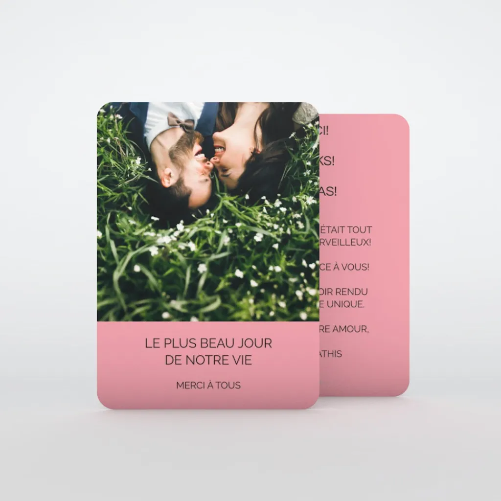 Carte Remerciement Mariage Champêtre^Planet cards Journée Merveilleuse