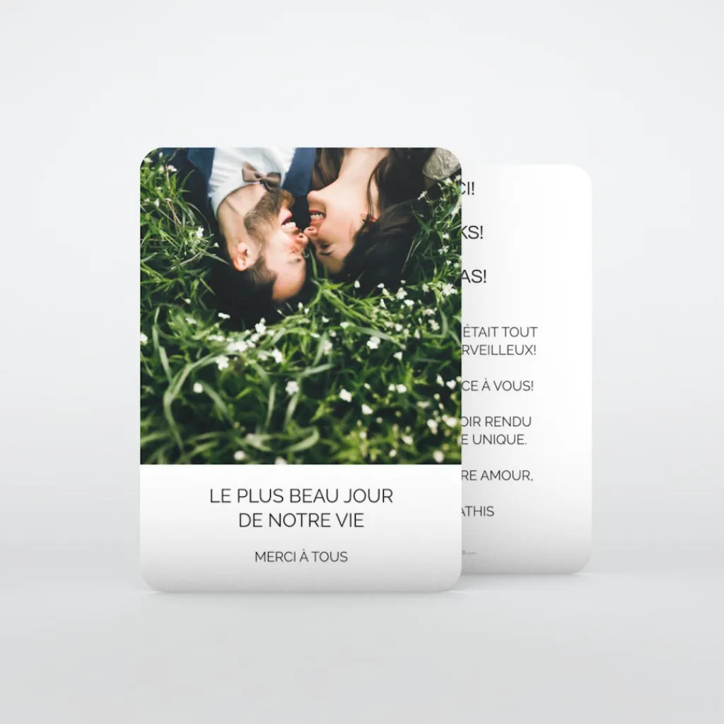 Carte Remerciement Mariage Champêtre^Planet cards Journée Merveilleuse