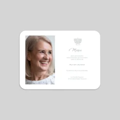 Carte Remerciement Décès^Planet cards Juif Cadre Blanc