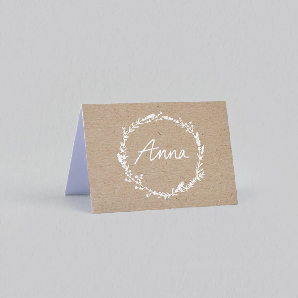 Marque-place Mariage^Planet cards Kraft champêtre