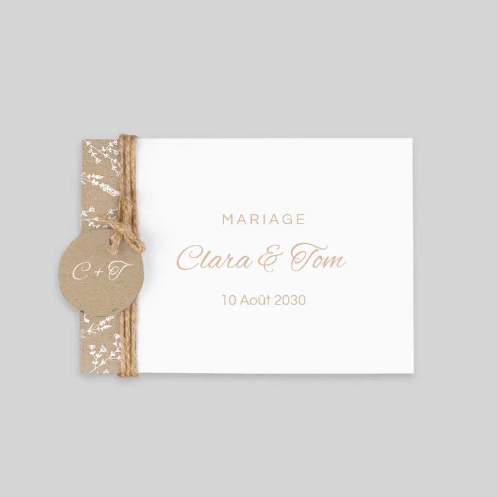 Faire-part Mariage Champêtre | Gamme Complète^Planet cards Kraft champêtre