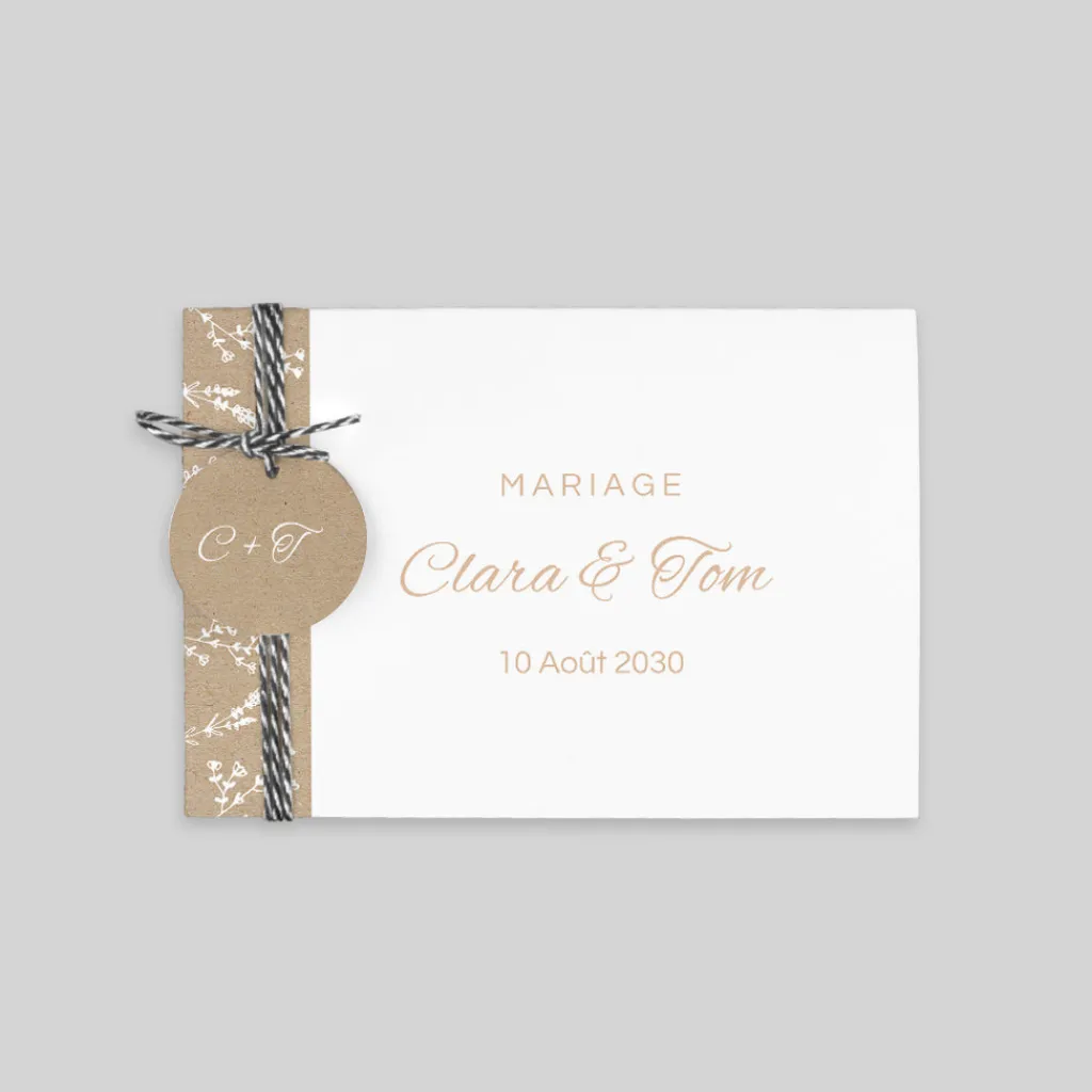 Faire-part Mariage Champêtre | Gamme Complète^Planet cards Kraft champêtre