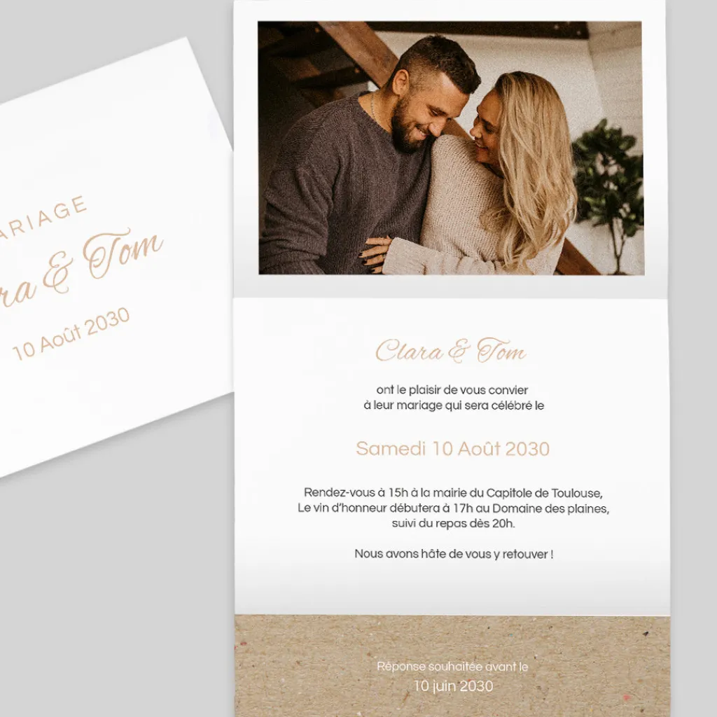Faire-part Mariage Champêtre | Gamme Complète^Planet cards Kraft champêtre