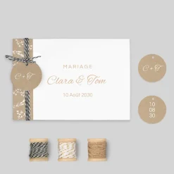 Faire-part Mariage Champêtre | Gamme Complète^Planet cards Kraft champêtre