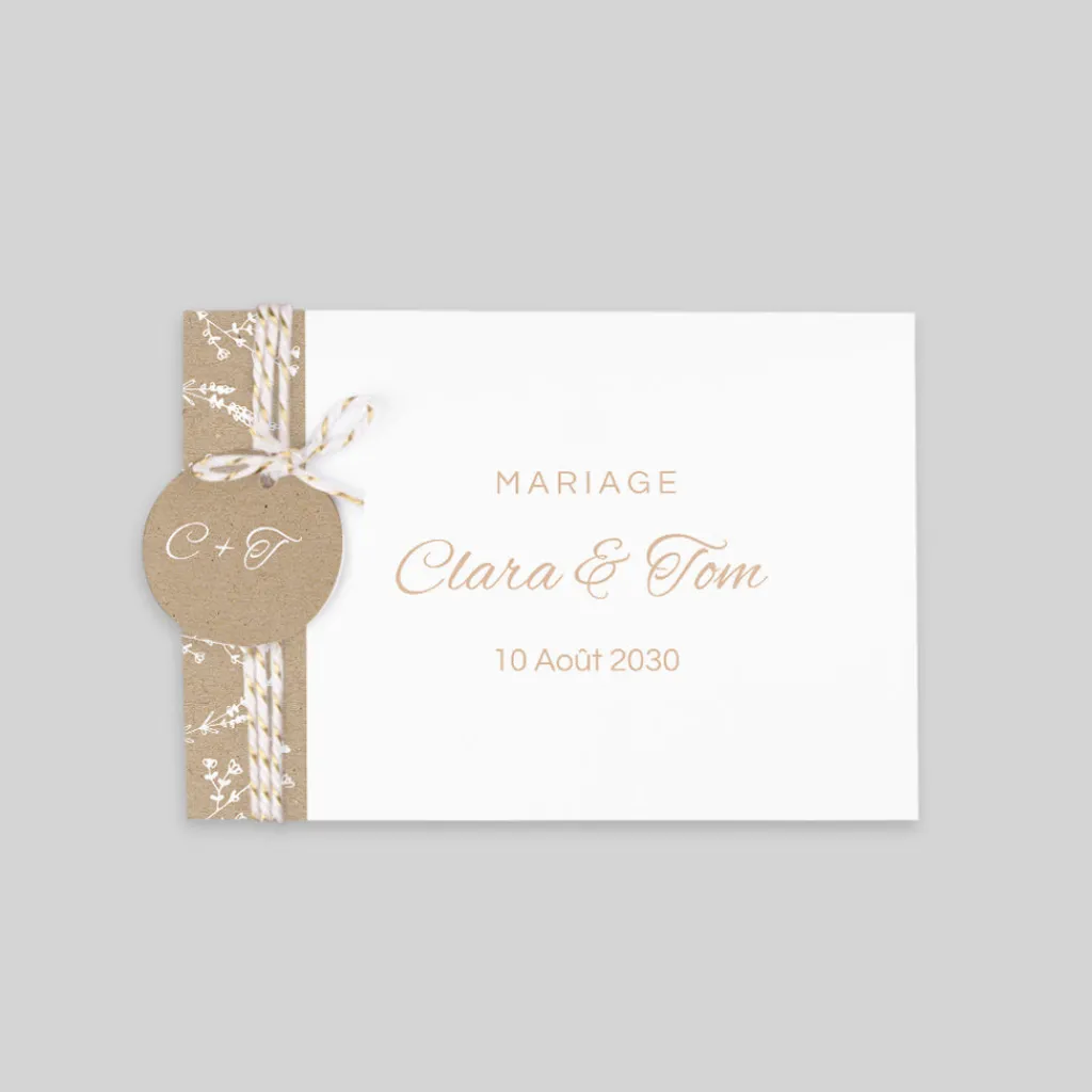 Faire-part Mariage Champêtre | Gamme Complète^Planet cards Kraft champêtre