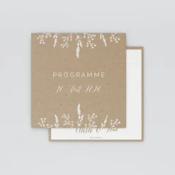 Programme De Mariage^Planet cards Kraft champêtre