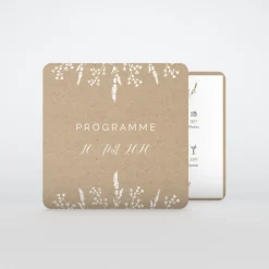 Programme De Mariage^Planet cards Kraft champêtre