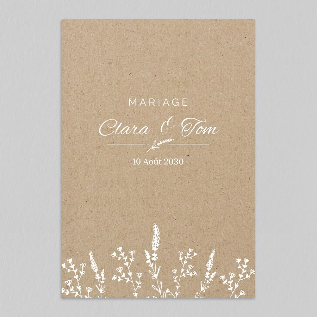 Faire-part Mariage Champêtre | Gamme Complète^Planet cards Kraft champêtre