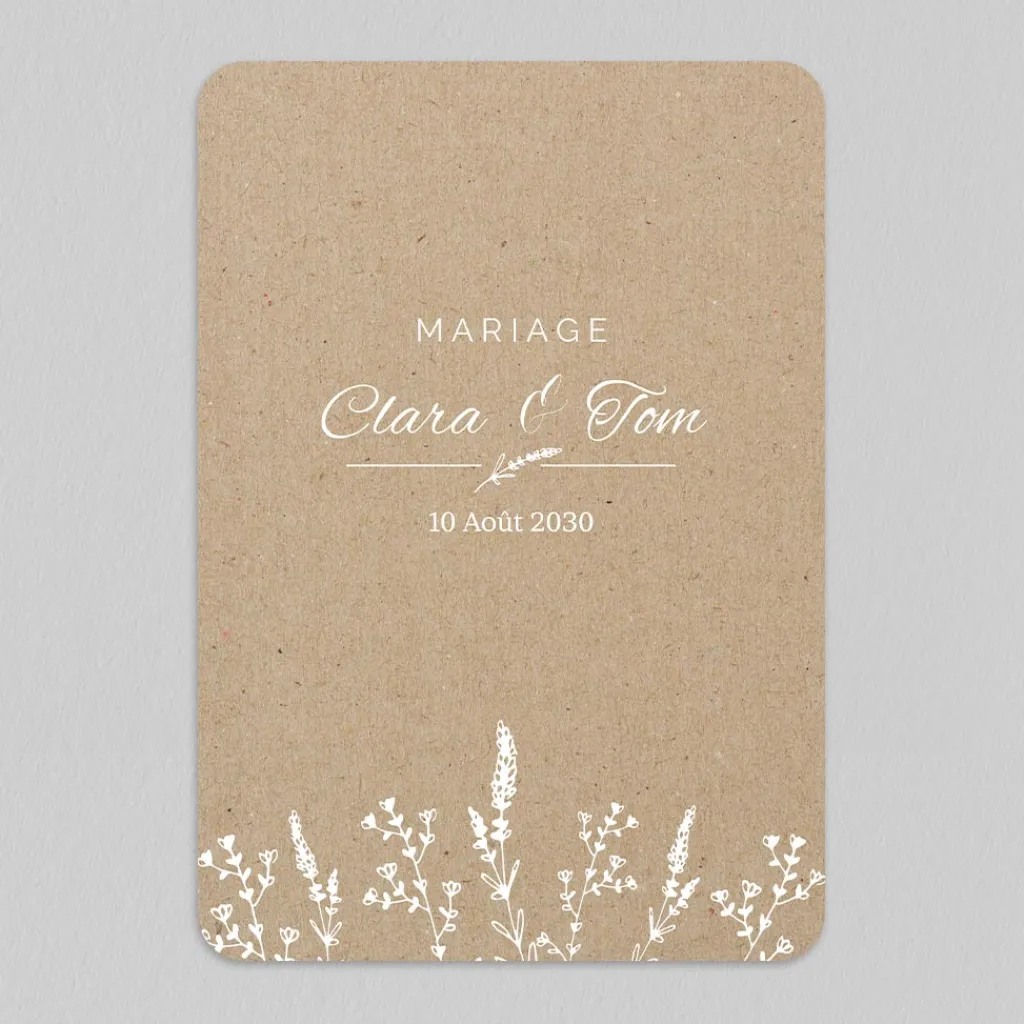 Faire-part Mariage Champêtre | Gamme Complète^Planet cards Kraft champêtre