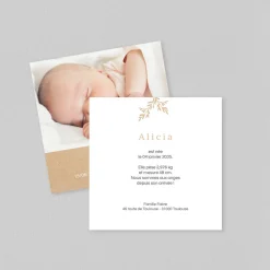Faire-part Naissance Fille^Planet cards Kraft et Brindille
