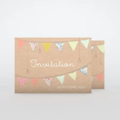 Carte D'invitation Mariage^Planet cards Kraft et fanions