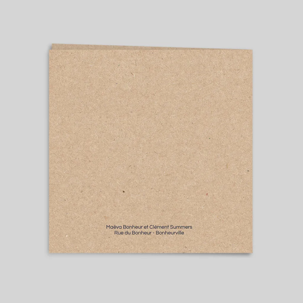 Faire-part Mariage Champêtre^Planet cards Kraft Et Fleurs Roses