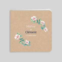 Faire-part Mariage Champêtre^Planet cards Kraft Et Fleurs Roses