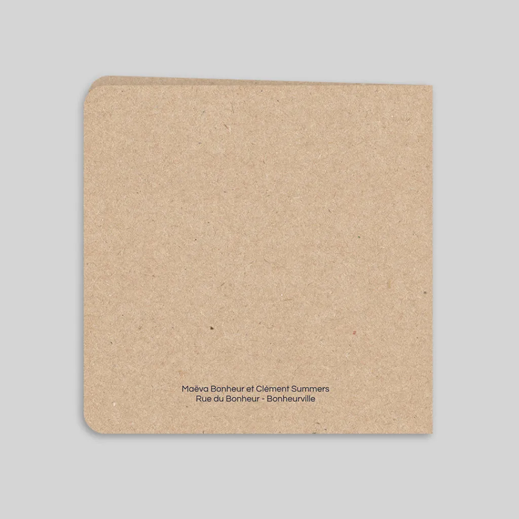 Faire-part Mariage Champêtre^Planet cards Kraft Et Fleurs Roses