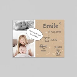 Faire-part Naissance Original | Faire-part Naissance Fille^Planet cards Kraft Et Étoiles