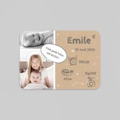 Faire-part Naissance Original | Faire-part Naissance Fille^Planet cards Kraft Et Étoiles