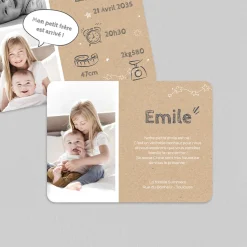 Faire-part Naissance Original | Faire-part Naissance Fille^Planet cards Kraft Et Étoiles