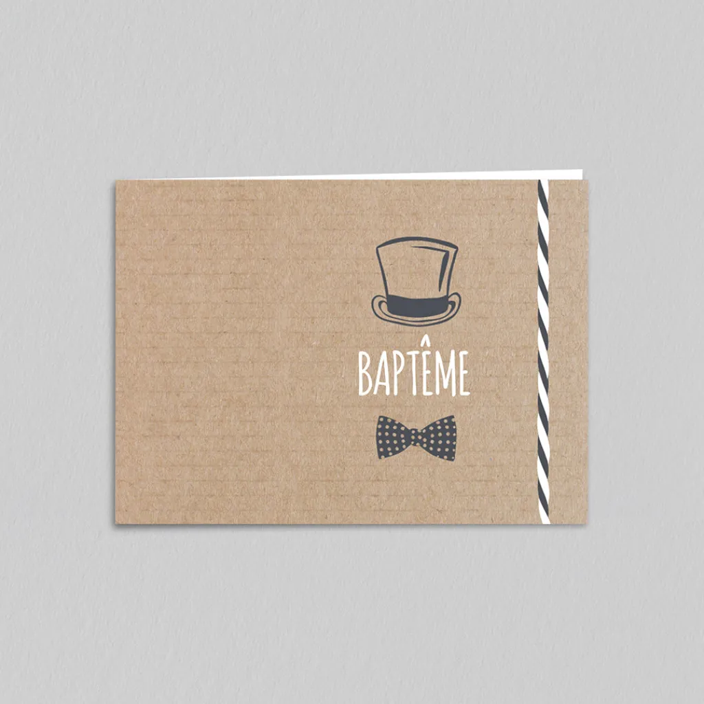 Faire-part Baptême Civil | Faire-part Baptême Garçon^Planet cards Kraft Hipster