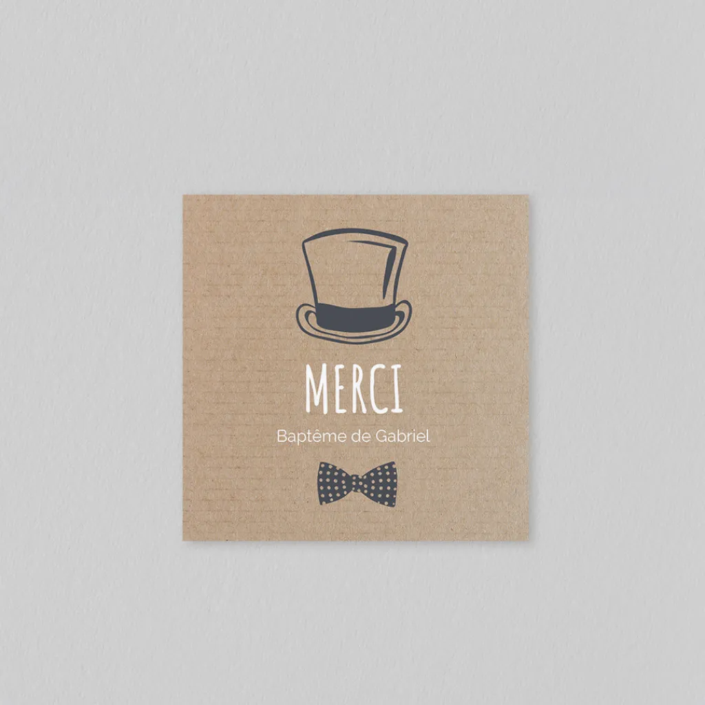 Carte Remerciement Baptême Garçon^Planet cards Kraft Hipster