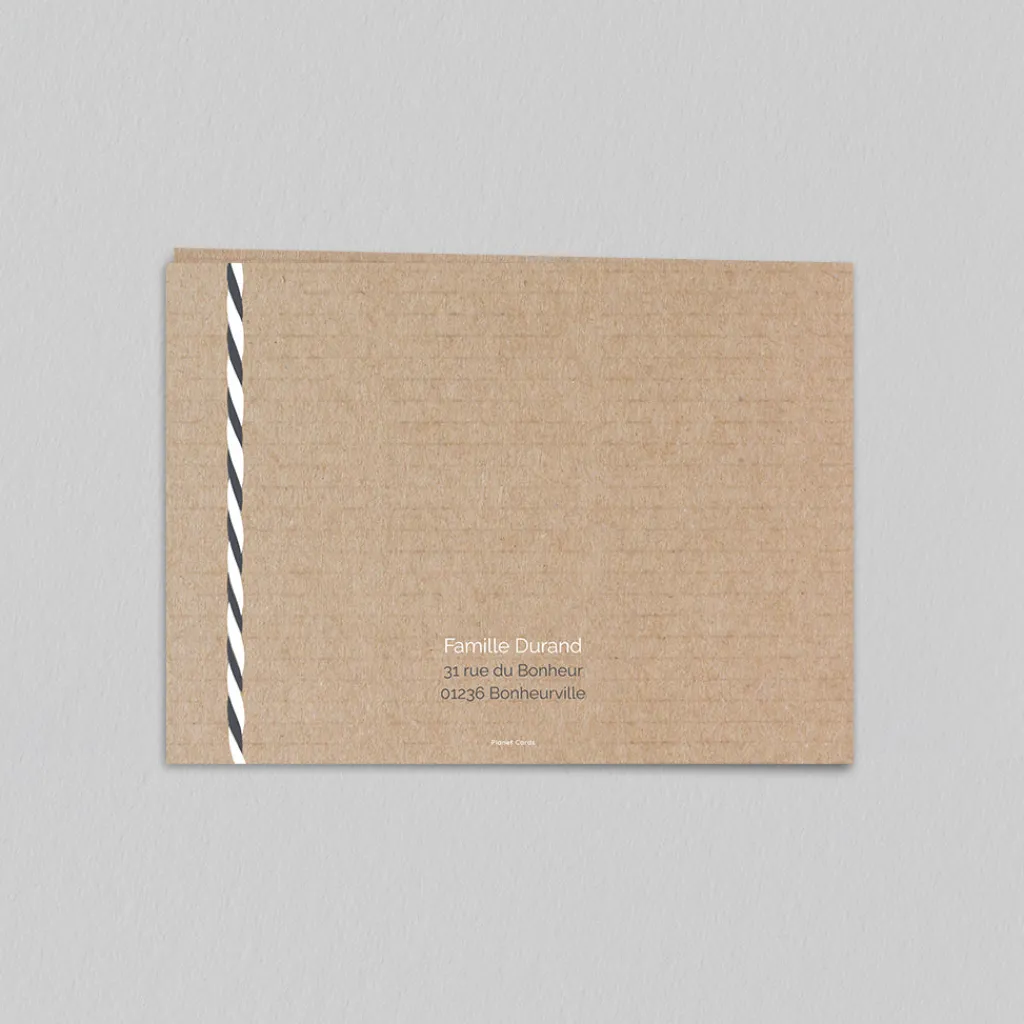 Faire-part Baptême Civil | Faire-part Baptême Garçon^Planet cards Kraft Hipster