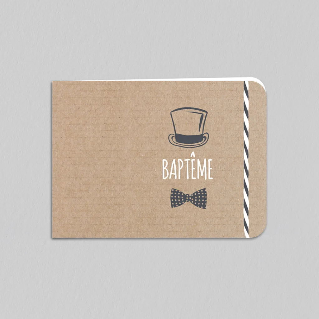 Faire-part Baptême Civil | Faire-part Baptême Garçon^Planet cards Kraft Hipster