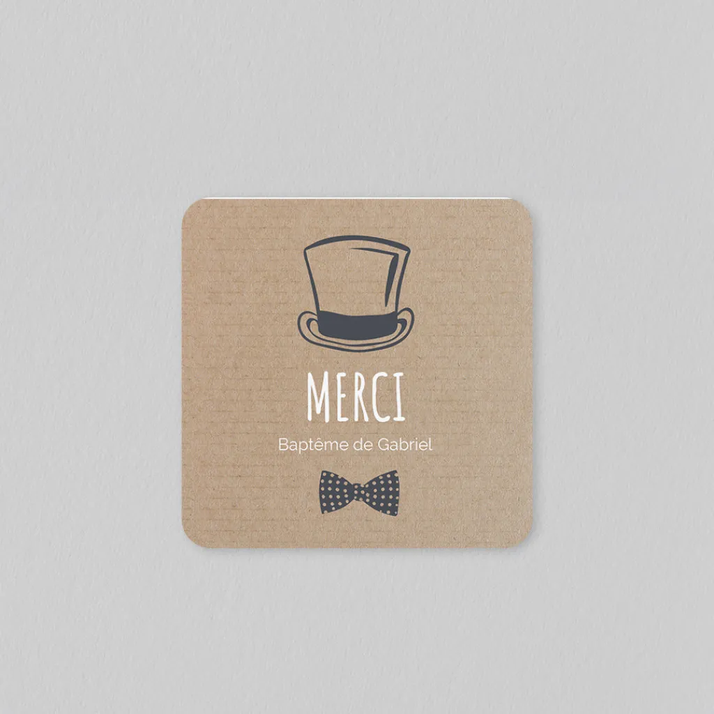 Carte Remerciement Baptême Garçon^Planet cards Kraft Hipster