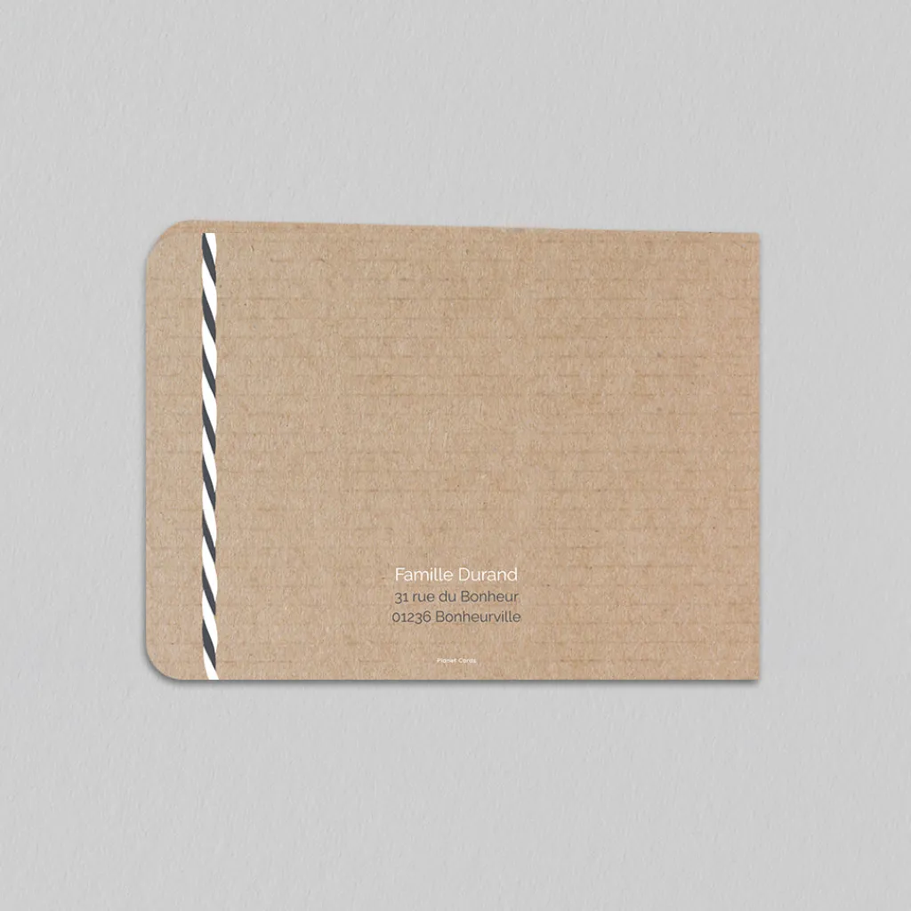Faire-part Baptême Civil | Faire-part Baptême Garçon^Planet cards Kraft Hipster