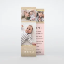 Carte Remerciement Naissance Classique^Planet cards Kraft Or