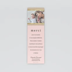 Carte Remerciement Naissance Classique^Planet cards Kraft Or